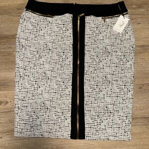NWT Calvin‎ Klein midi skirt black & white